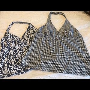 Two halter style swim tops